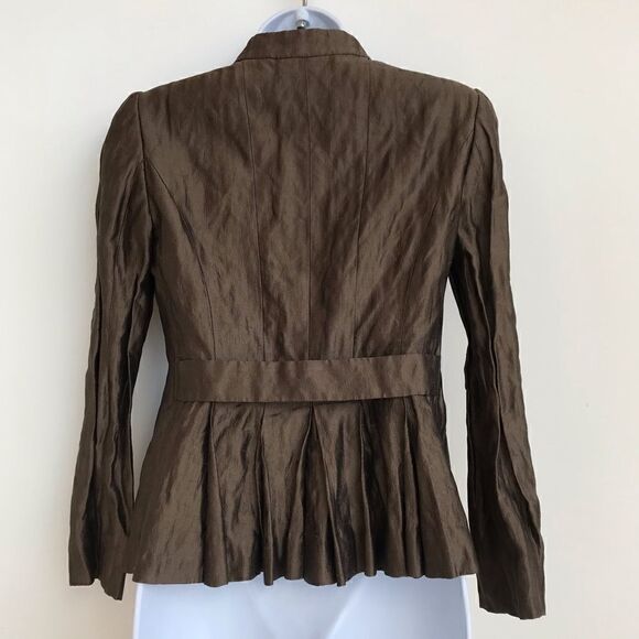 Armani Collezioni Antinea Silk Brown Jacket sz 2 - Picture 5 of 6